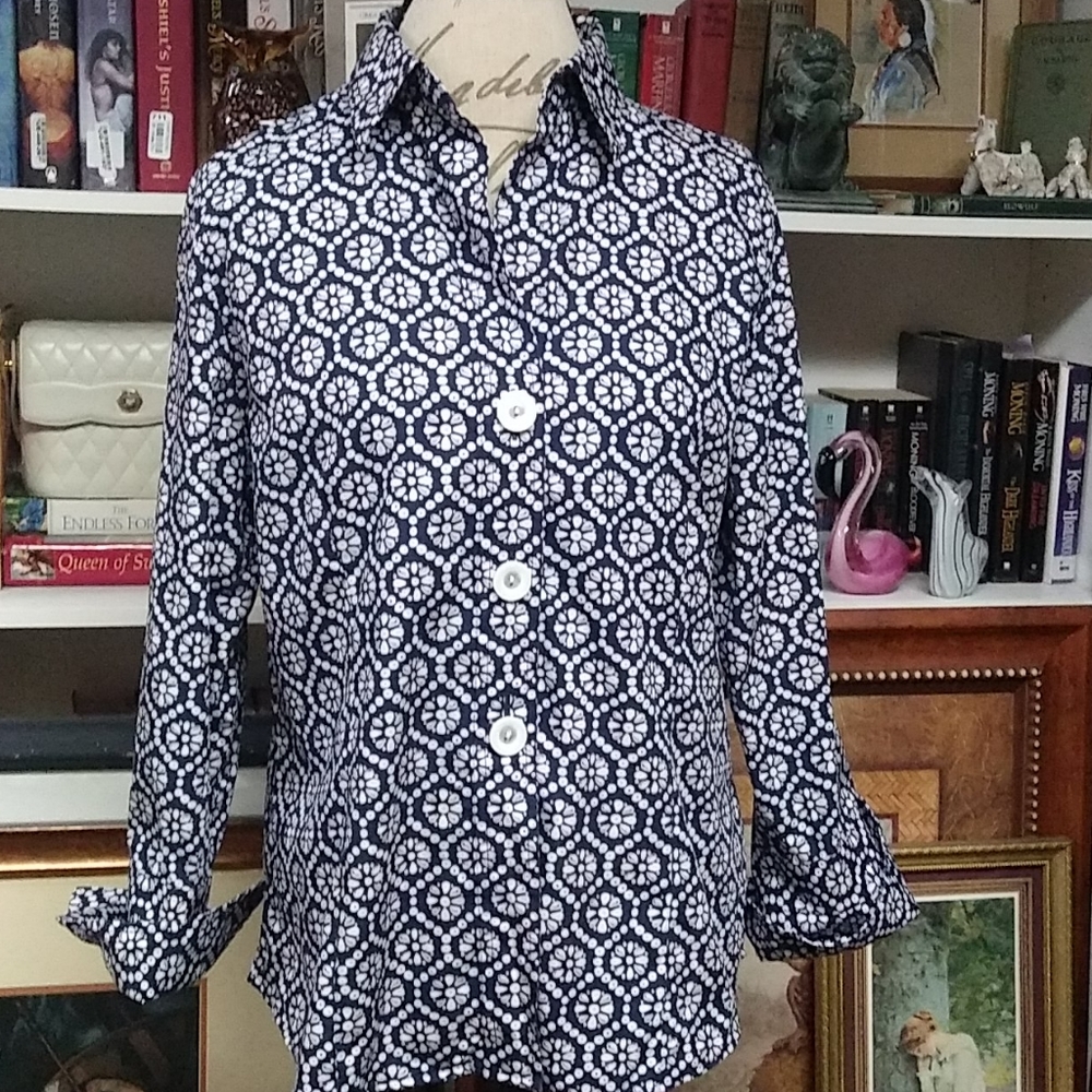 Foxcroft Button Front Blouse Size 14